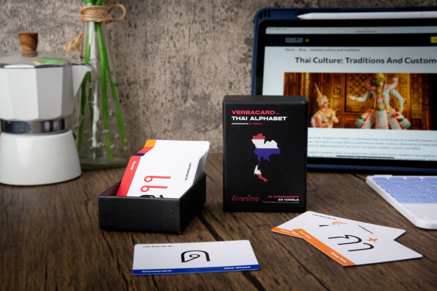 Thai Alphabet Flashcards โ Learn Thai Script Fast | Study Deck with 44 Consonants, 33 Vowels, Tone Marks & Romanized Guides | Thai Language Starter Kit for Beginners & Travelers