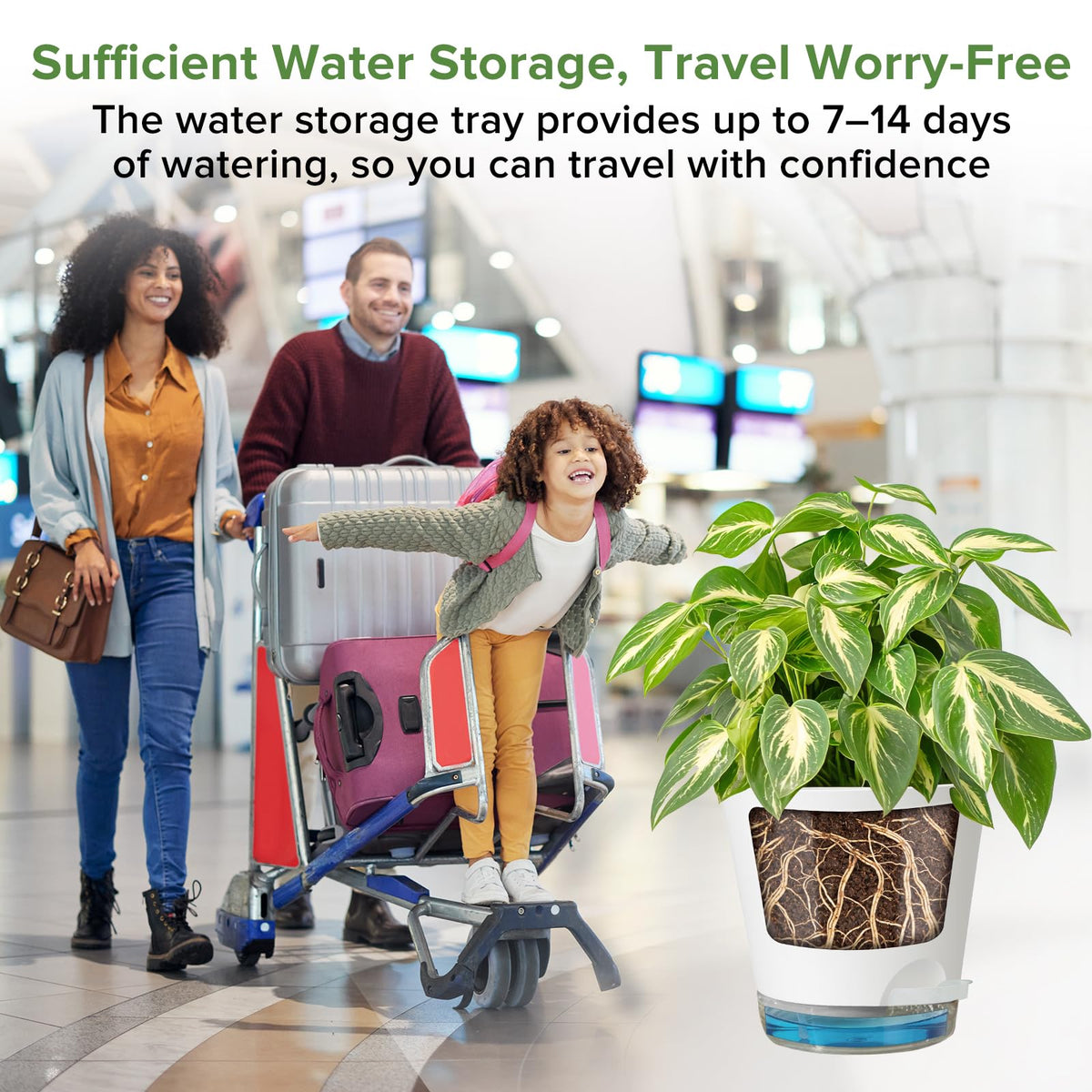 GARDIFE 2026 Upgraded Self Watering Plant Pots with Drainage Hole, 7/6.5/6/5.5/5/4 Inch Flower Planting Containers for House Plants, African Violet, Flowers, Cactus (White, 7+6.5+6+5.5+5+4 inch)
