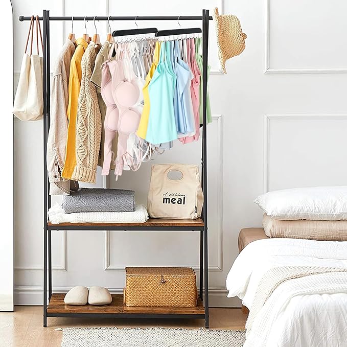 Bra Hanger for Closet, Tank Top Organizer 20 Hooks Capacity Foldable Wood Space