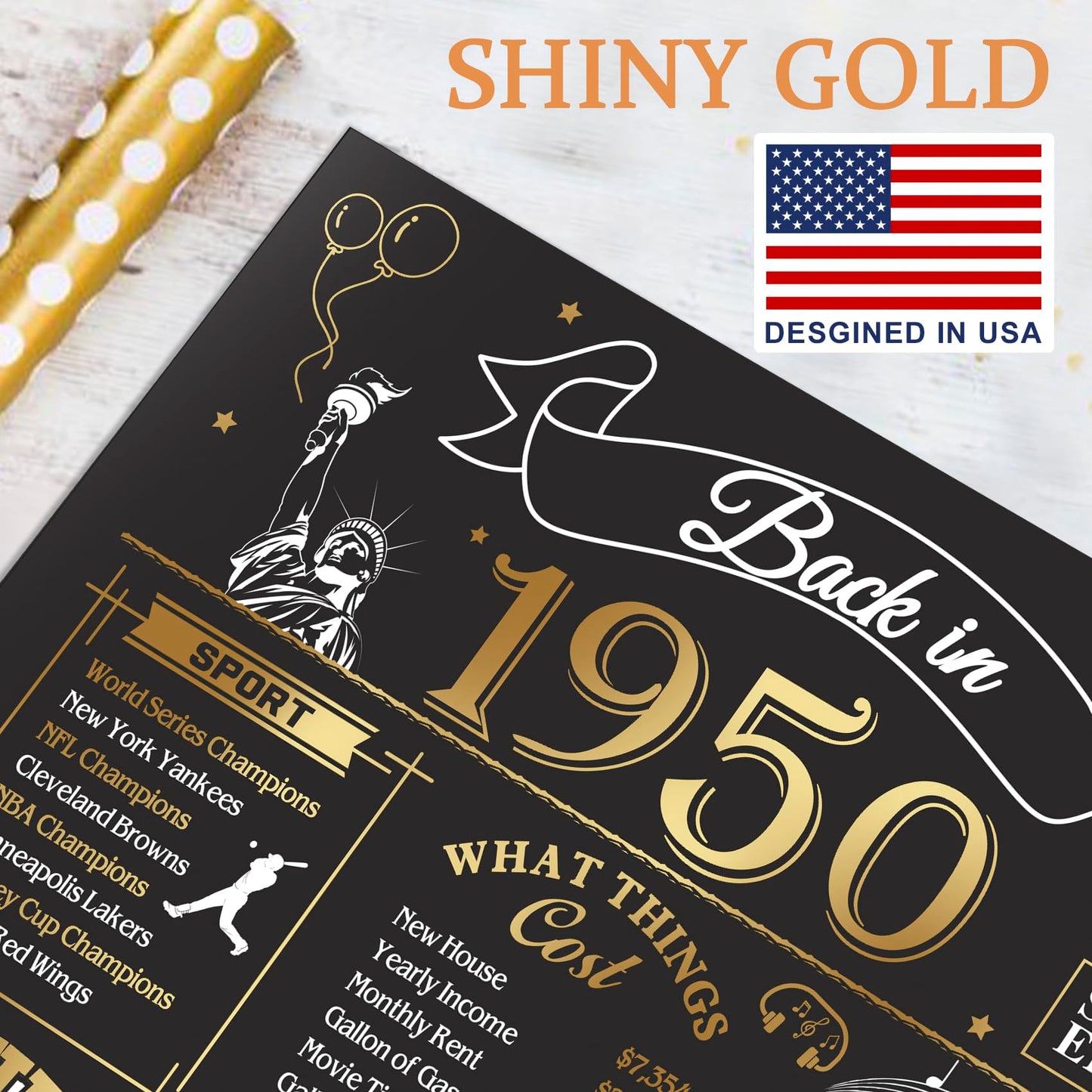 OLOSONG 75th Birthday Card for Men Women, Funny 3D Pop Up 75th Birthday Gifts for Grandma Mom Dad, Back In 1950 Happy 75 Year Old Birthday Decorations Cards for Her Him