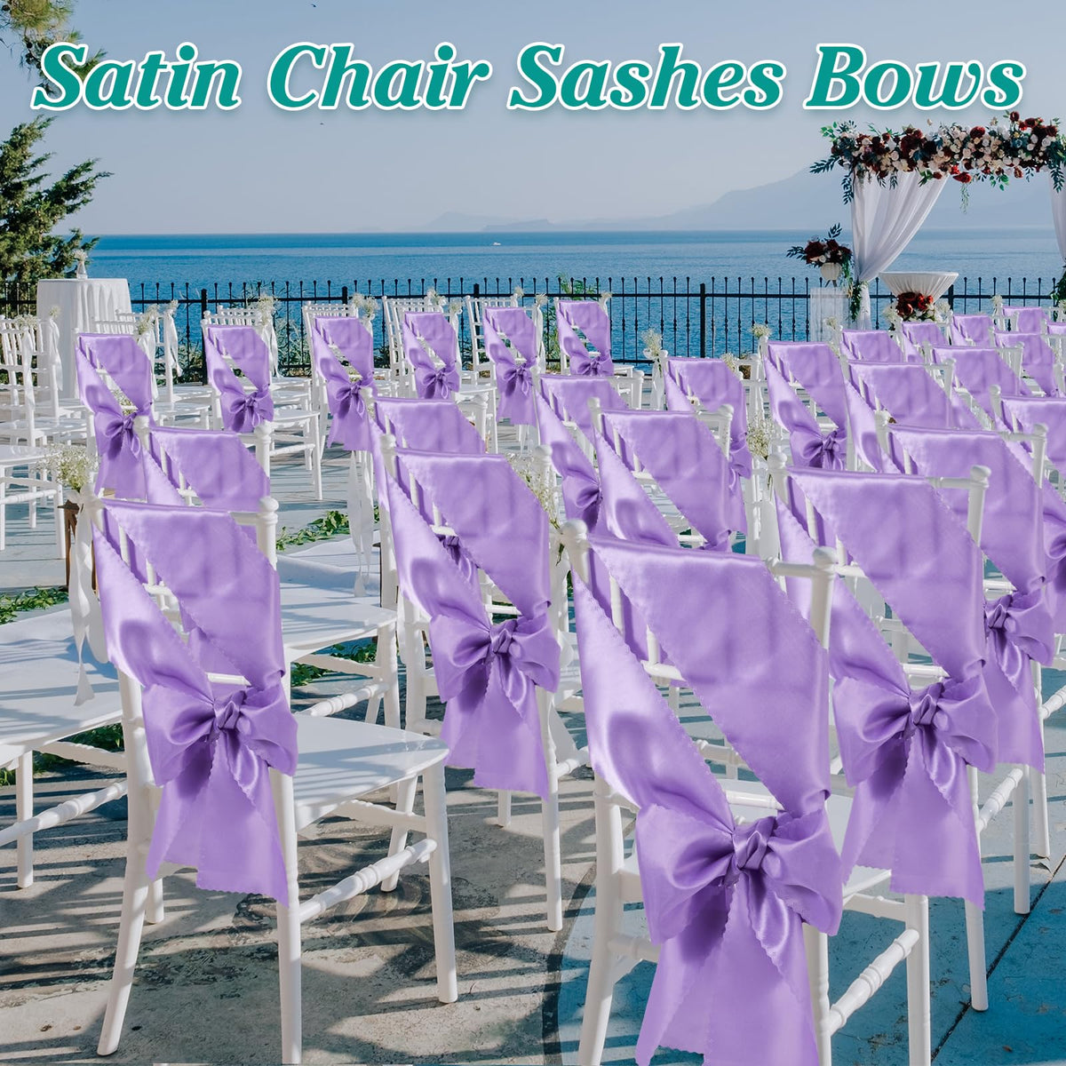 Pack of 60 Pink Satin Chair Sashes Bows Ties Upgraded 7 X 108 Inch Chairs Ribbons for Festive Hotel Wedding Ceremony Halloween Victorian Xmas Holiday Thanksgiving Party Banquet Event Decoration