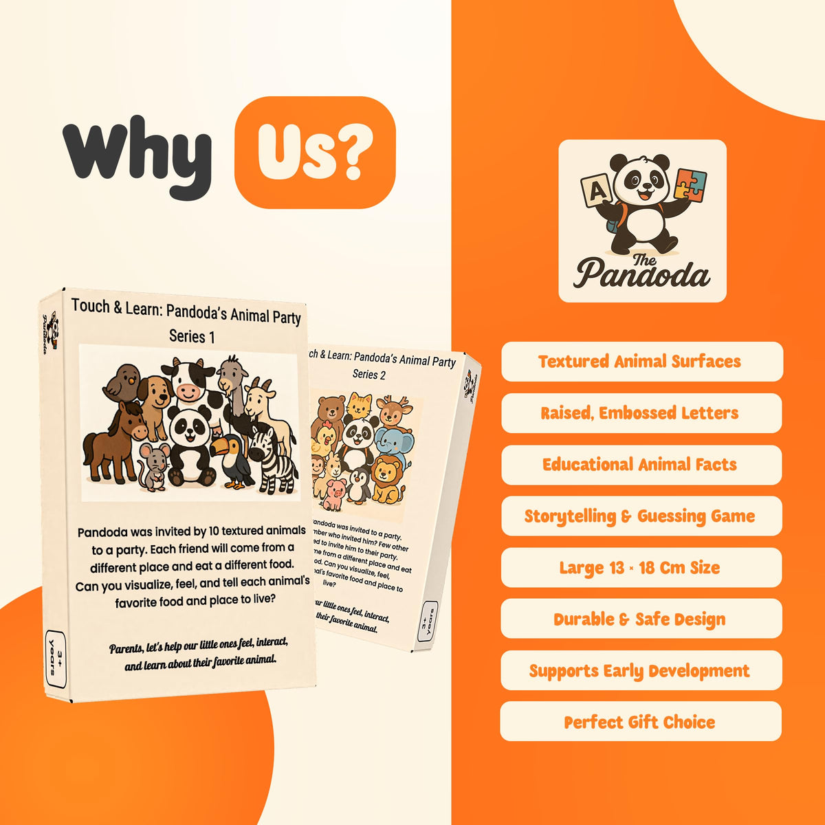 Touch & Feel Textured Animal Flashcards β Montessori Sensory Cards with Embossed Letters for Toddlers | Speech Development, Visual Learning, Travel and Autism-Friendly Play & Party Favors (Series 2)