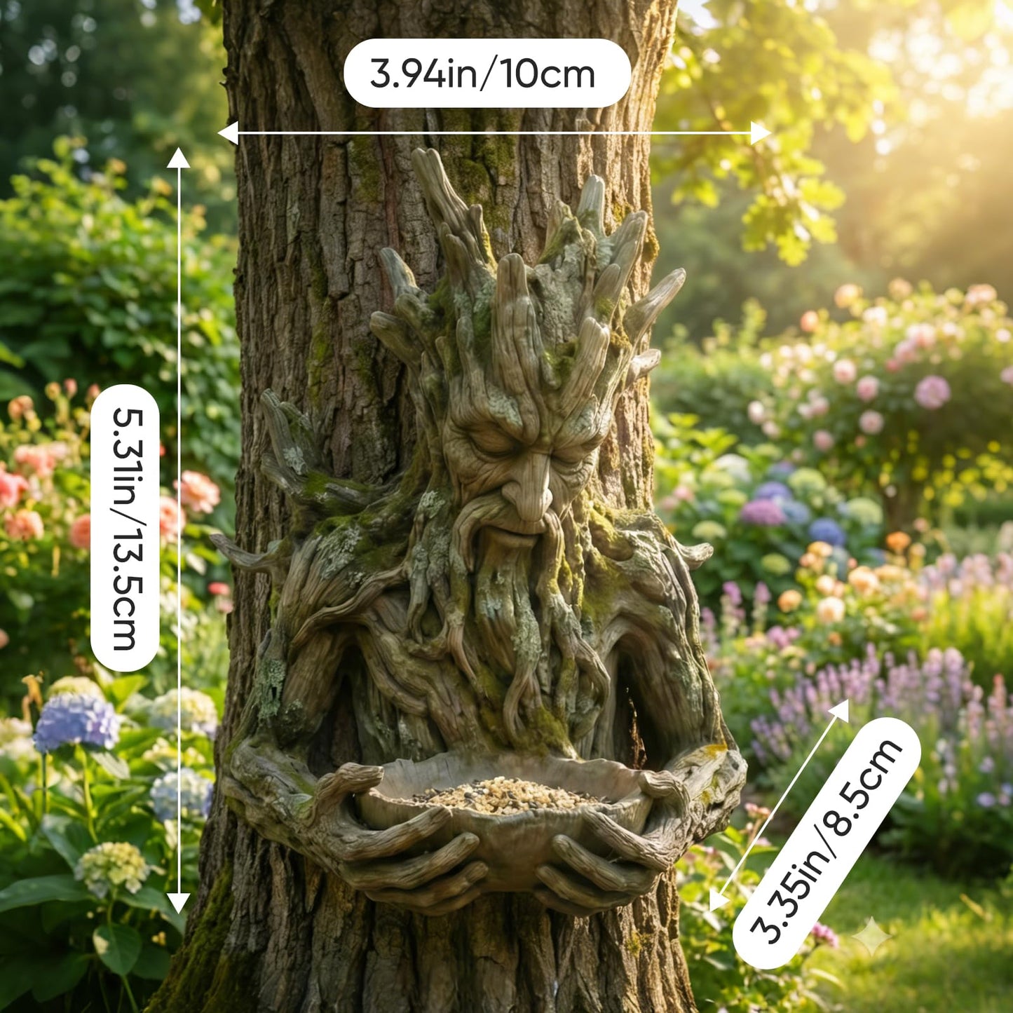 The Quiet Offering A Tree-Integrated Bird Feeding Sculpture, Outdoor Millennial Ancient Tree Bird Feeder, Funny Hanging Bird Feeder with Hidden Hook, for Courtyard Art Decoration Garden Decor