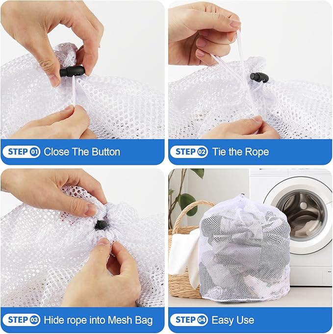 3Pcs Mesh Laundry Bags Washing Machine Mesh Wash Bags Jumbo