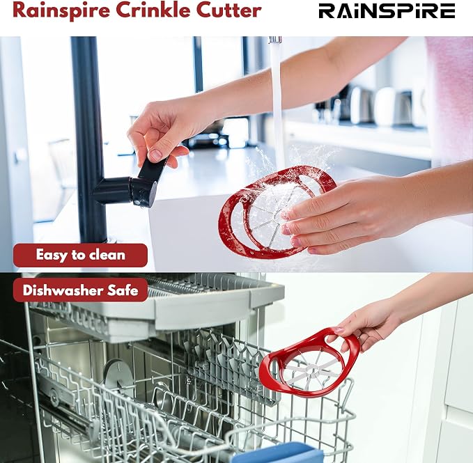 Rainspire Apple Cutter 8 Slices, 8 Blade Apple Slicer and Corer, Apple Corer Tool with Stainless Steel Blades, Super Sharp Fruit Cutter Fruit Slicer (Red)