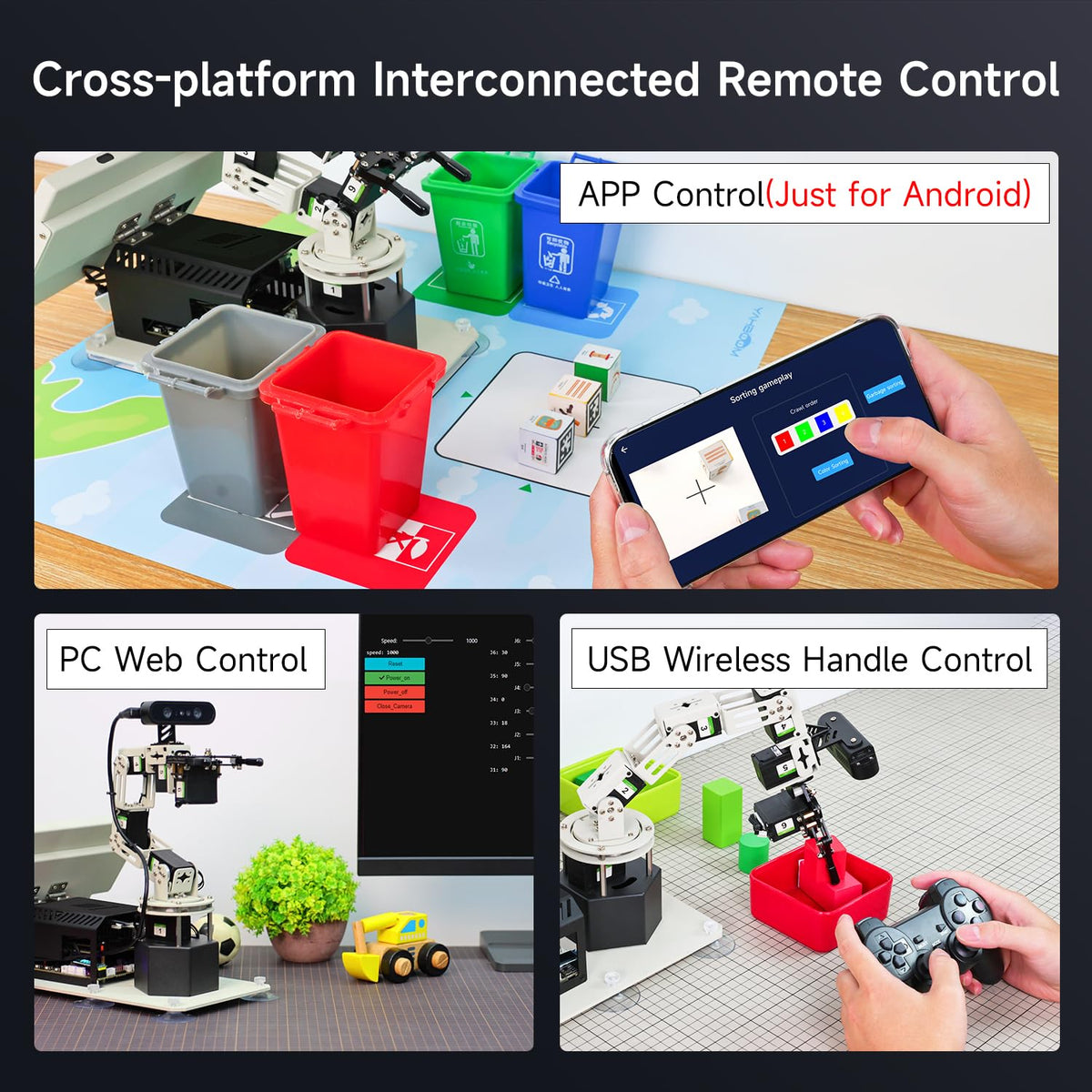 Yahboom 3D Adaptive Robotic Arm Kit Developer for Mechanical Engineers,Supports Large AI Model with Orin Nano Super 4GB