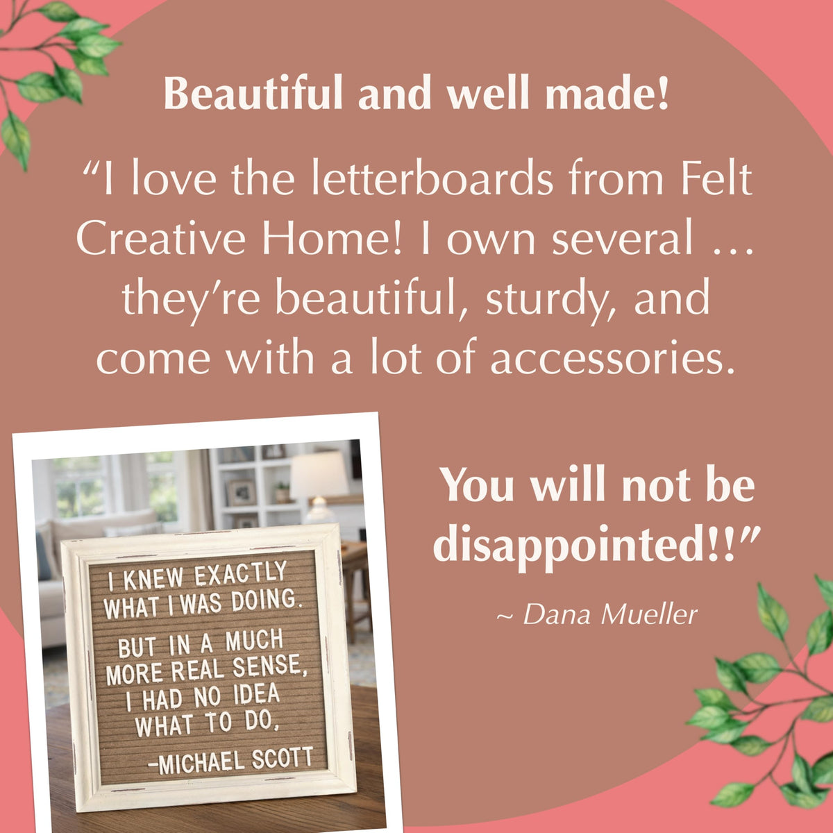 Letterboards + Mini Letterboards Bundle - Cappuccino 10x10 Felt Letter Board with Stand & 6x6 Mini Letter Boards Set of 3 β Farmhouse Baby Announcement & Back to School Changeable Message Board Bundle