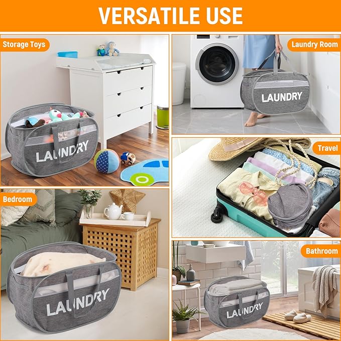Collapsible Laundry Baskets, Foldable Clothes Hamper