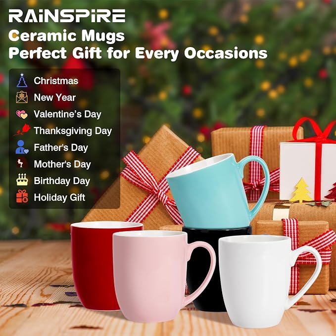 Urbanstrive 16 oz Large Coffee Mug with Handle Tea Cup Novelty Coffee Cup for Men Women Office Work, Red