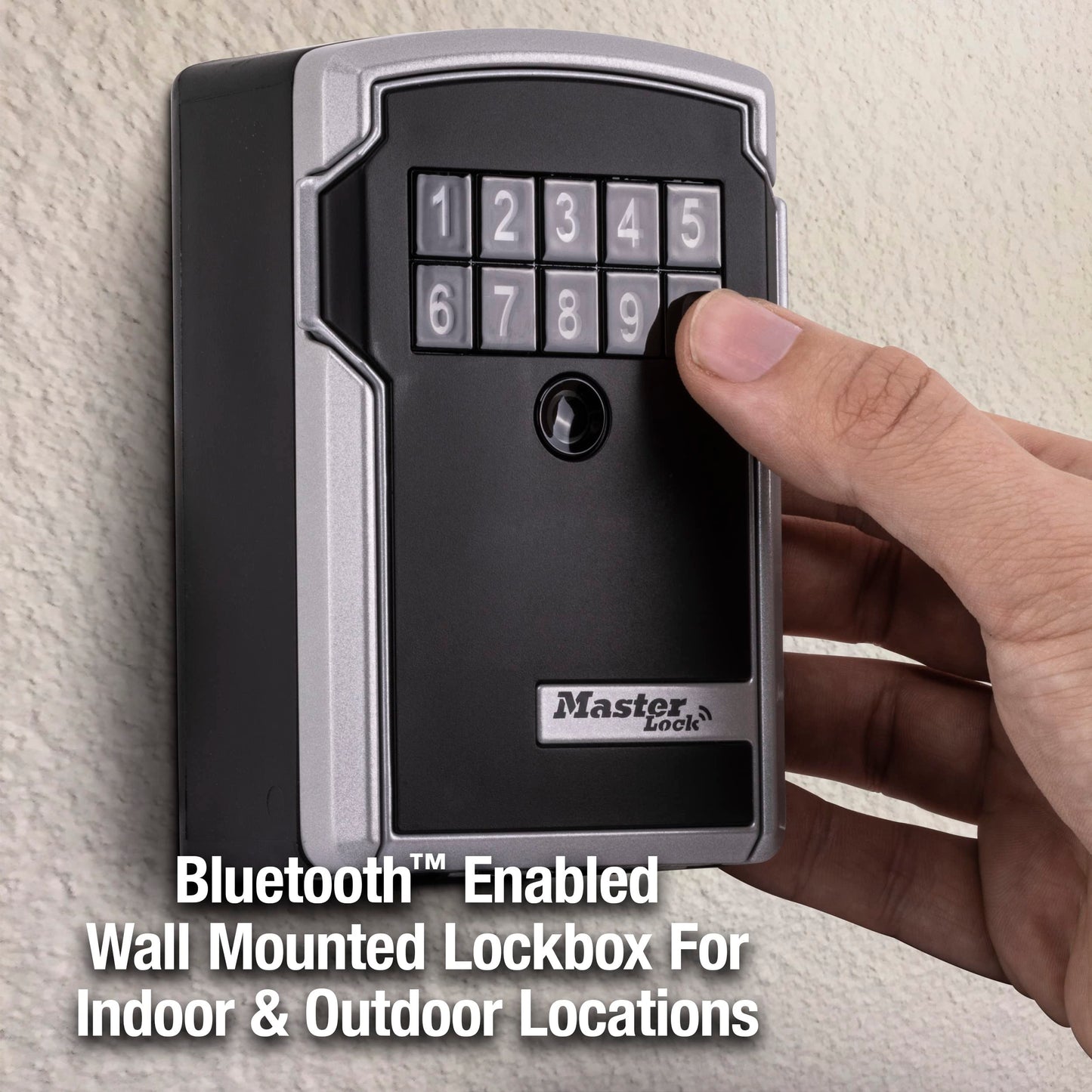 Master Lock Digital Lock Box for Keys with Code, Electronic Wall Mount Key Safe with Bluetooth Connection to iOS/Android App and Sharable Keypad Codes, 3-1/4 Inches Wide, 5441EC