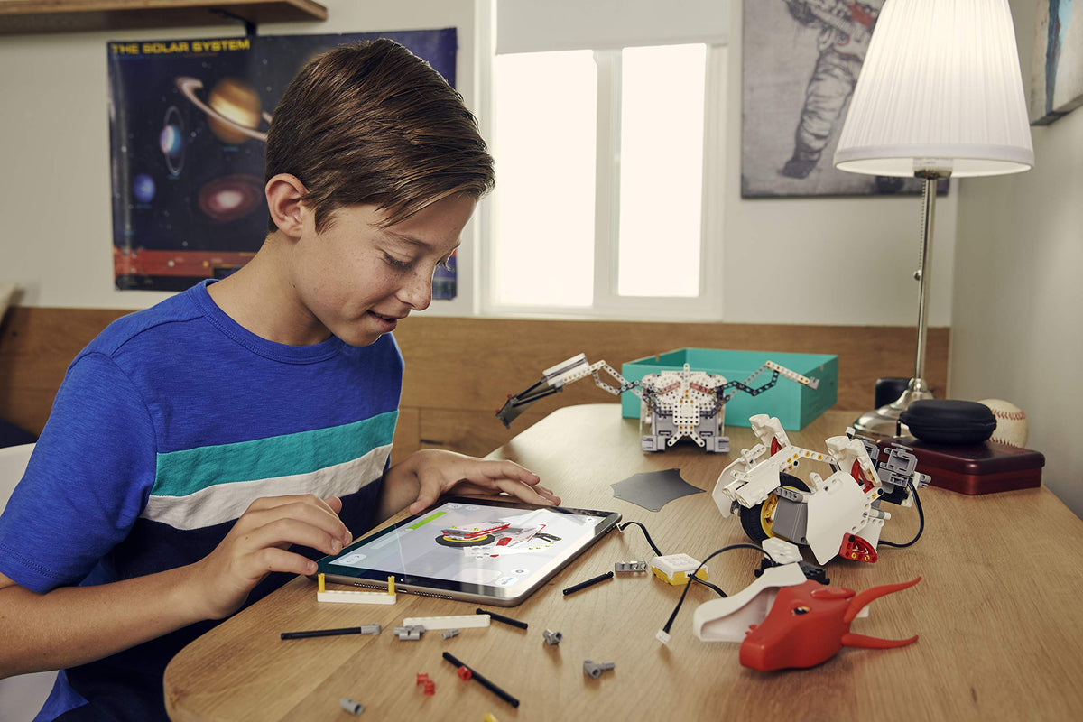 JIMU ROBOT Mythical Series: FireBot Kit/App-Enabled Building & Coding STEM Robot Kit (606 Pcs), Red, Model:JRA0601