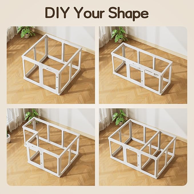 Jalove L-Shape Corner Connectors for Dog Fence (White) Only Suitable for Jalove, 90 Degree Angle Joints to Assemble Clear Acrylic Playpen, 24" H/30 H Expandable Pet Play Pen Accessories for Indoor