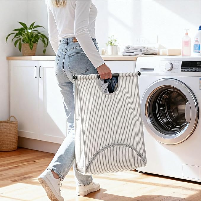 STORAGE MANIAC Wall Mount Laundry Hamper, Hanging Laundry Bag