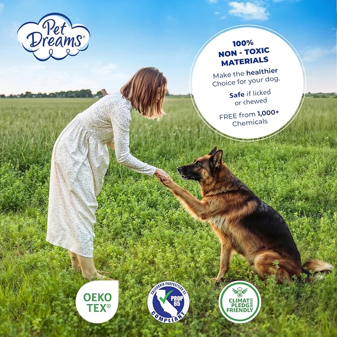 Pet Dreams Dog Crate Pad - Washable Kennel Mat, Crate Pads for Dog Cages, Non-Toxic, Flat Indoor Cat Bed, Fits iCrate 18, 24, 30, 36, 42, 48 Inches (Blue, Medium, 30")