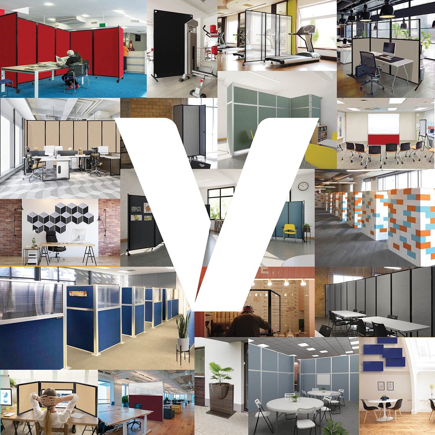 Versare Workstation Partition | Portable Wall Divider | Modern Office Cubicle | Free Standing Privacy Screen | Flexible Work Space | 66" x 70" Charcoal Gray Fabric Panels