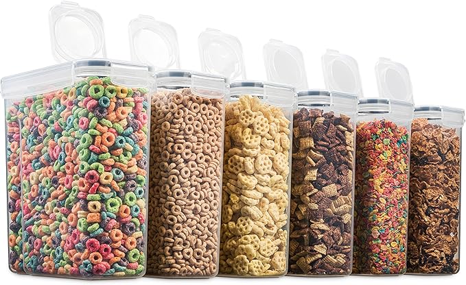 6 Pack Airtight Cereal Food Storage Container