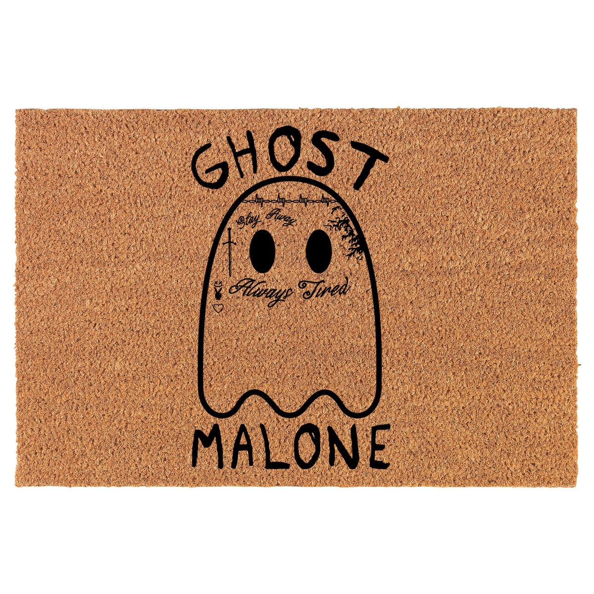 Coir Doormat Front Door Mat New Home Closing Housewarming Gift Ghost Malone Funny Halloween (30" x 18" Standard)