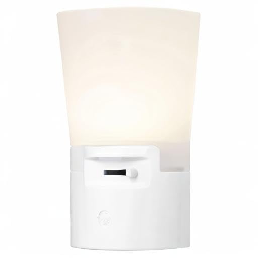 GE Ultrabrite Dimmable Sconce LED Night Light GEPlug-In, Energy Efficient, Dusk-to-Dawn Sensor, Adjustable Brightness, Ideal for Bedroom, Bathroom, Hallway, Nursery, White, 45123, 1 Pack,