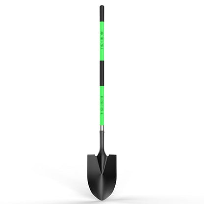 HIGHLIGHT Spade, Heavy Duty Gardening Shovel, Garden Shovel 56 inch for Digging, Round Shovel with D-Handle, for Garden,Beach, Snow, Fiberglass Handel, Green