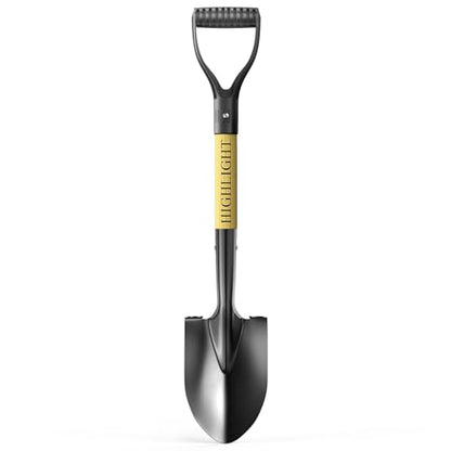 HIGHLIGHT Kids Shovel, Small Shovels for Digging, Overall Length 28 Inches, Mini D Handle, Gardening Shovel, Metal Beach Shovel, Camping, Snow, Wood Handle