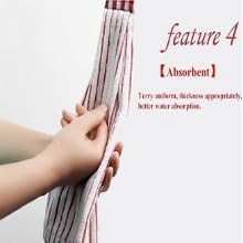 2 Pcs Kitchen Cotton Classical Striped Towel/Absorbent Towel/Hanging Towel/Hand