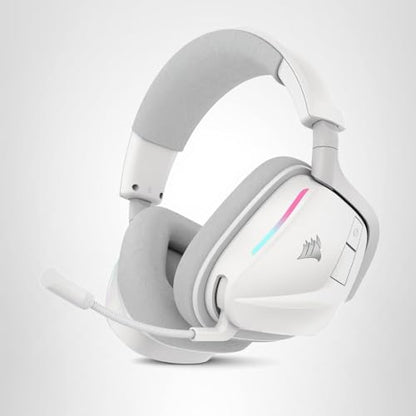 Corsair Void v2 Wireless Gaming Headset with Bluetooth for PC, PS5, PS4, Switch, Mobile – Dolby Atmos, 70 Hr Battery, Dual Wireless, Lightweight, Fast Charging – White