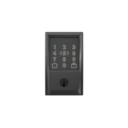 Schlage BE499WB CAM 619 Encode Plus WiFi Deadbolt Smart Lock, Keyless Entry Touchscreen Door Lock with Camelot Trim, Satin Nickel