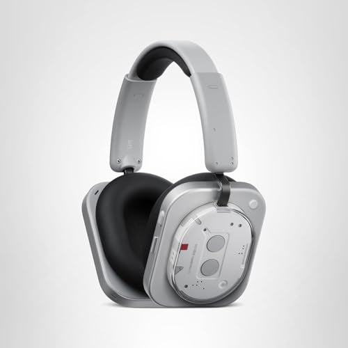 Nothing Headphone (1) Hybrid Active Noise Cancelling Headphones, Wireless Over-Ear Headphones with 6 Mics, 80Hrs Playtime, Hi-Res Audio, KEF-Tuned, Spatial Sound, Comfort Fit & Fast Charging White