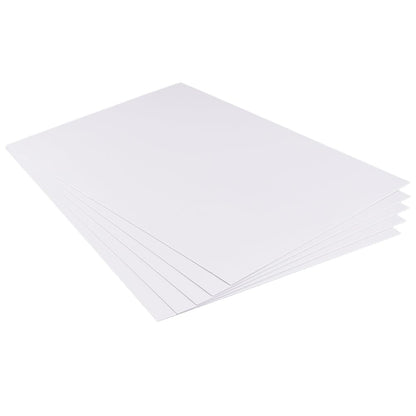 BENECREAT 5 Pcs 1mm PVC Foam Sheet White Plastic Sheet 11.8x15.7 Inch Lightweight Rigid Foam Expanded PVC Sheet for Crafts, DIY Making, Screen Printing and Art Display