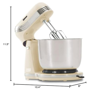 Dash Stand Mixer (Electric Mixer for Everyday Use): 6 Speed Stand Mixer with 3 Quart Stainless Steel Mixing Bowl, Dough Hooks & Mixer Beaters for Dressings, Frosting, Meringues & More - Pink