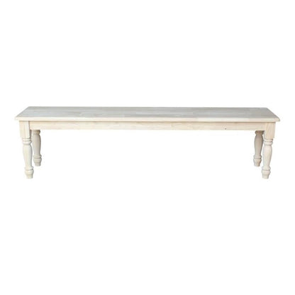 International Concepts BE-72S Shaker Style Bench, Unfinished