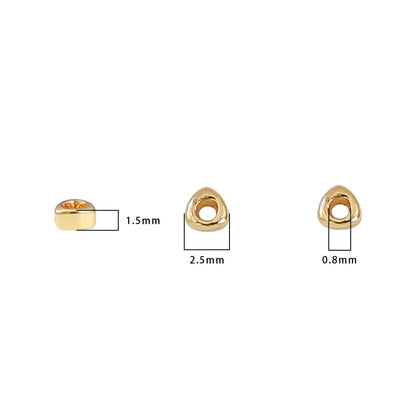 BEADIA 14K Gold Plated Triangle Spacer Beads 2.5x1.5mm 50pcs for Jewelry Making Findings Non Tarnish