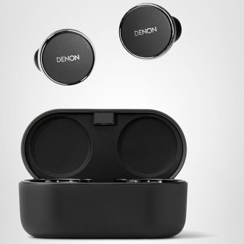 Denon PerL Pro True Wireless Earbuds - Adaptive Active Headphones Wireless Noise Canceling, Masimo Adaptive Acoustic Technology, Spatial Audio, 32Hr Battery Life, Wirefree Charging, Black
