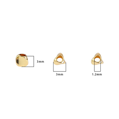 BEADIA 14K Gold Plated Twisted Spacer Beads 3x3mm 50pcs for Jewelry Making Findings Non Tarnish