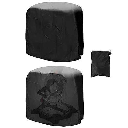 QWORK Dustproof Miter Saw Cover, 2 Pack Waterproof Covers, 210D Oxford Cloth with Bottom Drawcord Fits Most Miter Saws, Planers, Machine Tools, Black