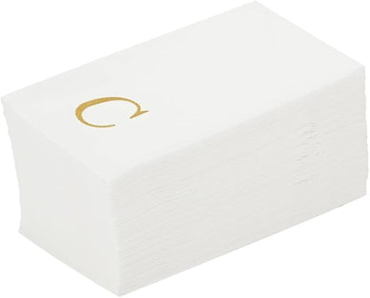 Luxenap 15.8 X 7.9 Inch Linen-Feel Guest Towels, 50 Lettered Hand Towels