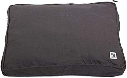Molly Mutt Sheepy Wool Crate Mat - 100% Cotton Canvas Cover with Temperature-Regulating 100% Natural Wool-Filled Insert Dog Bed - Soft & Supportive Wool-Filled Bed - (30"x21"x2.5", Grey)