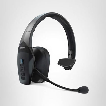 BlueParrott B550-XT Mono Bluetooth Wireless Headphones 96% Noise Canceling Over Head Trucker Headset with Mic, 100% Voice Control, IP54-Rated Protection, 24 hrs. Talk Time, Black