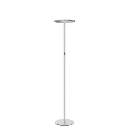 Brightech Halo Split Floor Lamp, Modern Bright LED Torchiere Floor Lamp for Offices - Dimmable, Tall Standing Lamp for Living Room or Bedroom - Adjustable Light w/Rotating Angles - Platinum Silver