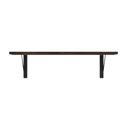 DINZI LVJ Wall Shelves, 23.6 x 7.9 x 6.1 Inch Floating Shelves for Wall, Easy-to-Install Wall Storage Ledges with Sturdy Metal Brackets for Living Room, Bathroom, Kitchen, Rustic Brown