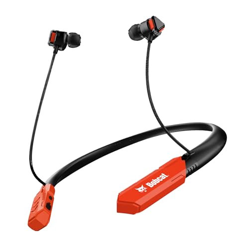 CJ TECH Bobcat Neckband Bluetooth Headphones - Earphones with Microphone, 80H Battery, Fast Charging - IPX4 Sweatproof Sports Headphones for Running, Jobsite, Gym, and Workout