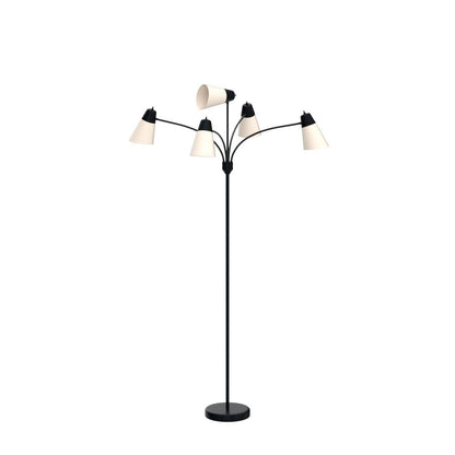 FOLKSMATE LED Floor Lamp, Medusa Multi Head Modern Tall, Rustic Adjustable Reading Standing Light for Living/Kids Room, Bedroom, Black
