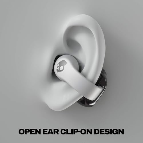 Skullcandy Push 720 Open Wireless Open Ear Bluetooth Earbuds, Headphones, Waterproof, Clip-On Lightweight Design, 30 Hours Battery, Wireless Charging Pouch, Microphone for iPhone Android - Chrome
