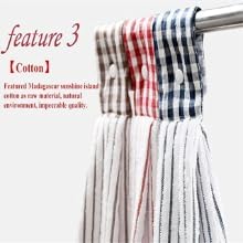 2 Pcs Kitchen Cotton Classical Striped Towel/Absorbent Towel/Hanging Towel/Hand