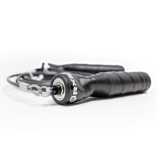 Rx Smart Gear Jump Rope - Black Ops Ergonomic Handles with Trans Black Cable Buff 3.4 8'0" | Jump Smart Weighted Speed Rope for Sports & Fitness, MMA, HIIT, Cardio & Functional Workout