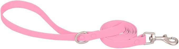 Ovale Waterproof Dog Collar Leash Combo Set, Durable and Easy to Clean, for Small Dogs.(S, Pink)