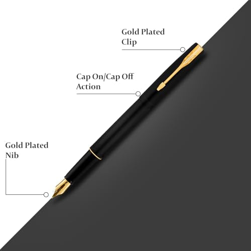 Parker Frontier Matte Black GT Fountain Pen - Fine Nib