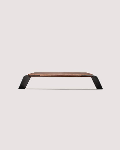 NOOE Laptop Stand Desk Top Table Holder, 10 Degree Angled, 46.5 x 22.5 in Working Space, American Walnut Wood, Aluminium, Anthracite Finish, NOOE_GFS01NEBKSS