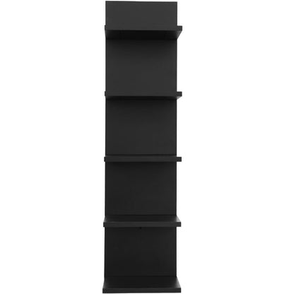 NIUBEST Wooden 5 Tier Wall Shelf,Vertical Column Floating Storage Home Decor Organizer,Floating Shelf Wall Decor Shelves for Bedroom, Living Room,Vanity(Black)
