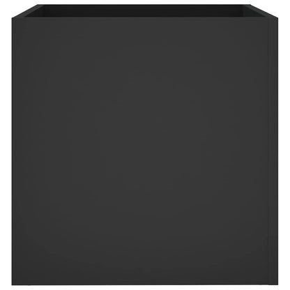 Makastle Garden Planter Box, Planting Chest for Vegetables, Fruits, Flowers and Succulents in Backyard, Balcony, Patio, 15.7x15.7x15.7 in Black Engineered Wood